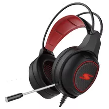 Auricular Senon Hg39r Gaming Negro Y Rojo Con Micrófono