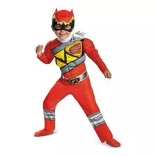 Fantasia Power Ranger Dino Charge Vermelho Infantil Luxo