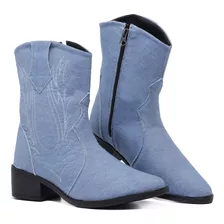 Bota Texana Feminina Country Confort Bico Fino Pelepincel