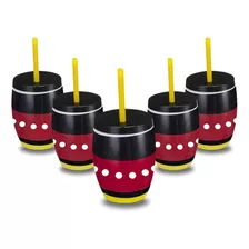 Kit 20 Copos Mickey Com Canudo 650ml Lembrancinha Festa