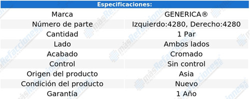 Par Espejos Isuzu Pu 1988-1989-1990-1991-1992-1993 Ald Foto 2