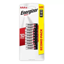 Pack Pilha Energizer Alcalina Max Aaa16 - 16 Pilhas