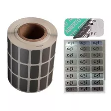 Etiqueta De Seguridad Plata 30mm X 14mm 2mil Impresas