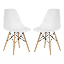 Kit 2 Cadeiras Charles Eames Wood Design Eiffel Várias Cores Cor Da Estrutura Da Cadeira Branco