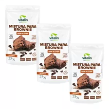 Kit 3 Pouchs Mistura Para Brownie Ou Petit Gateau Sem Glúten