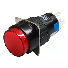 Botão 16mm 2 Rev Led 220v Vermelho P16ir - Metaltex (i)