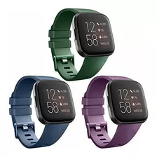 3 Mallas Para Fitbit Versa Olive Green Purple Navy Blue Larg