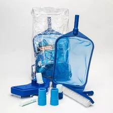 Kit Fácil Limpeza Piscina Slim Aspirador Peneira