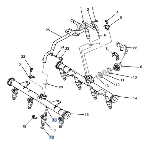 Sellos Inyectores Chevrolet Silverado 2500 6.0l 2000 Foto 3