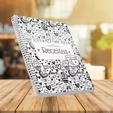 Caderno De Receitas | Preto E Branco 100 Páginas