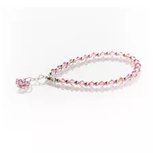 Pulsera De Plata Con Cristal De Sw Rosa