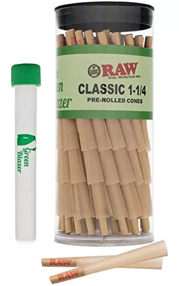Raw Pre-rolled Cones Classic 1 1/4: 50 Pack - Papeles De Lia