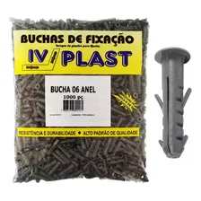 Bucha Sem Parafuso Com Aba Anel 6mm C/ 1000 Peças Ivplast