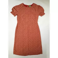 Vestido Dip Rojo Con Flores Mujer Talla 12 - Nuevo