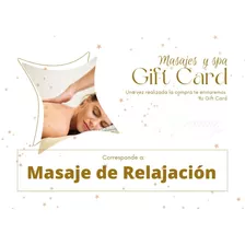 Gift Card- Masaje De Relajación Individual-tarjeta De Regalo