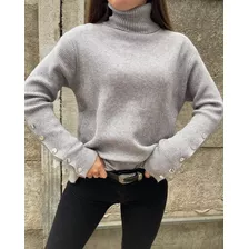 Beatle Sweater Cuello Alto Doble De Mujer / Colores