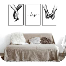 Cuadro Nordico Manos Unidas Love Amor Pareja Moderno Deco