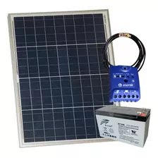 Kit Solar Económico 50w + Regulador 10a + Batería - Enertik