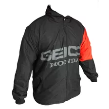 Campera Rompeviento Honda Geico Gris C/ Capucha Top Racing