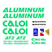 Antigo Grafismo Adesivos Caloi Aluminum Atz Verde