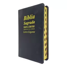 Kit 5 Bíblia Sagrada Letra Gigante Harpa Ed Promessas Preta