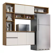 Cozinha Compacta Sol 5 Portas 1 Gav Cor Castanho/off White