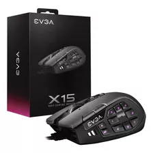 Evga X15 Mmo Gaming Mouse, 8k, Con Cable, Negro, 16.000 Dpi,