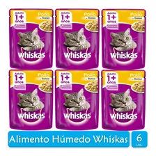 Whiskas Alimento Húmedo Para Gato Adulto Pollo 85g X6 Sobres