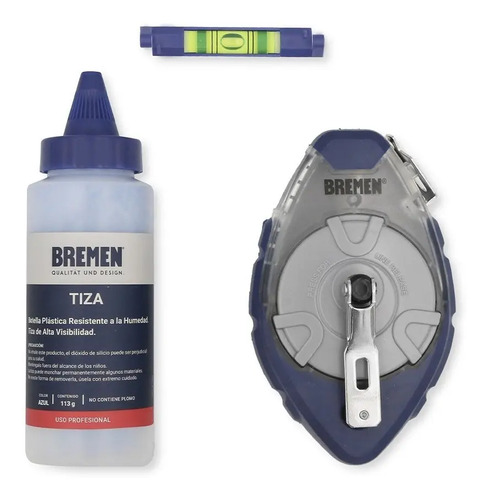 Chocla Tiralineas Marcador Bremen 30m + Tiza + Nivel 7800