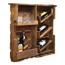 Cava Mini Bar Cantinera Madera Rústica Barnizado