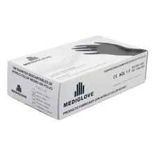 Guantes Descartables Antideslizantes Mediglove Reforzado Color Negro Talle Xl De Nitrilo En Pack De 10 X 100 Unidades