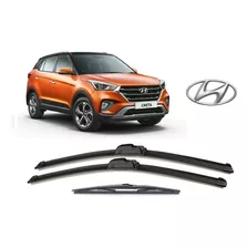 Kit 3 Palhetas Limpador De Parabrisa Dianteiro + Traseiro Hyundai Creta 2017 2018 2019