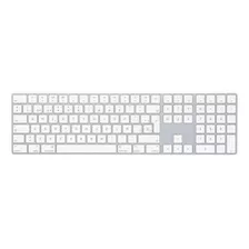 Teclado Bluetooth Apple A1843 Qwerty Español España Color Plata Y Blanco