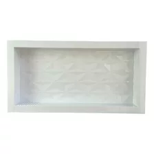 Nicho Banheiro 30x60 Fundo 3d Embutir Parede Porta Shampoo Cor Branco Alaska