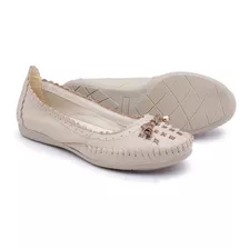 Sapato Sapatilha Casual Couro Feminina Ortopédica Conforto 
