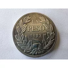 Moneda Chile 1 Peso 1897 (rp)(x1080-x1083