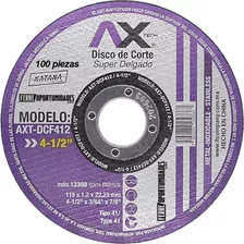 Disco De Corte Delgado P/metal Y Acero Inox 4 1/2(100pz)