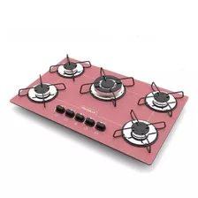 Fogão Cooktop Tripla Chama 5 Bocas Bivolt Rosa Chamalux