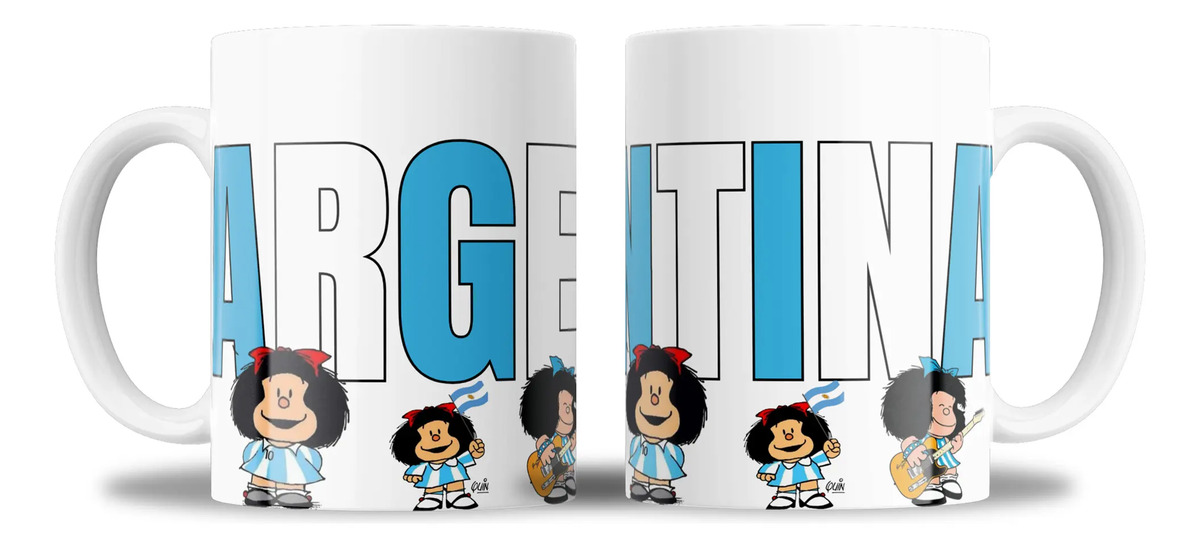 Taza De Cerámica Mafalda, Diseños Varios Argentina Mafalda Blanco Mafalda Argentina