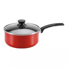 Panela Com Tampa De Vidro 18cm Antiaderente Vermelho Panelux