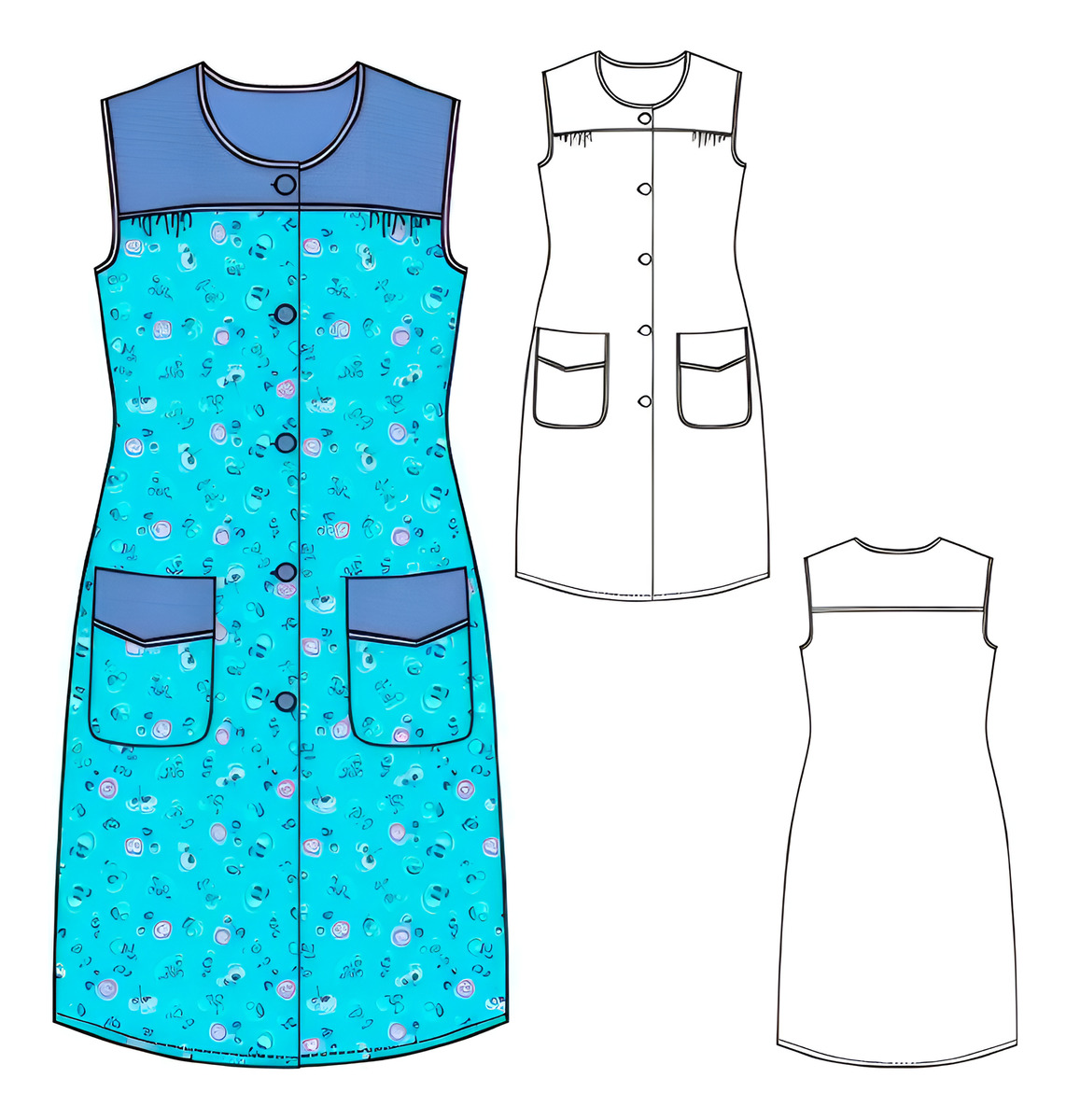 Moldería Textil Unicose -  Delantal Pintora Rt 1021