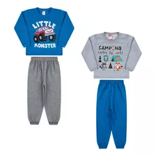 Kit 2 Conjunto Moletom Infantil Colorido Atacado Promoção 