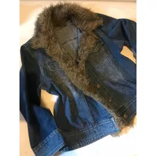 Jaqueta Jeans Feminina Pelo Gola M