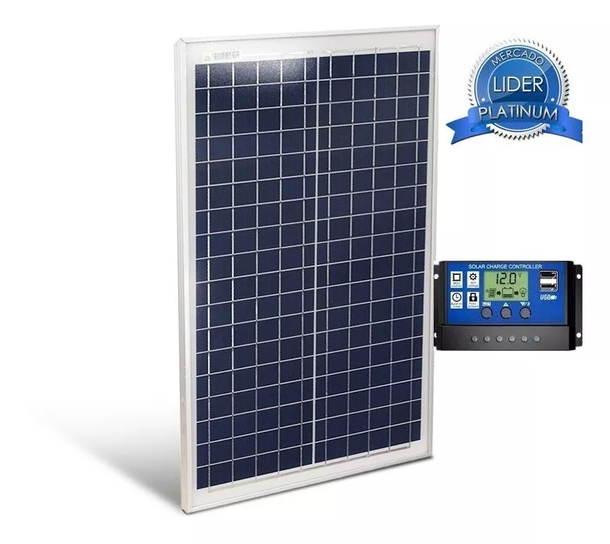 Kit Painel Controlador Placa Energia Solar Fotovoltaica 30 W