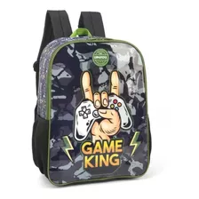 Mochila Escolar Juvenil Game King Luxcel Resistente Luxo