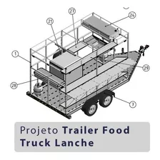 Projeto Trailer Food Truck Lanche + Brinde Proj. Carretinha