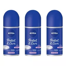 Desodorante Roll-on Nivea 50ml Fem Protect E Care - Kit 3un