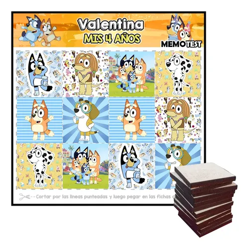 Memotest Mdf Cumple Fichas 4x4cm Infantil Souvenir X10