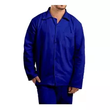 Camisa Brim Uniforme Manga Longa 4 Bolsos Botão Profissional