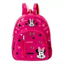 Mochila Infantil Escolar Menina Minnie Rosa + Estojo Brinde